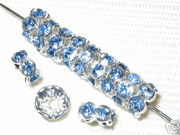 20 Swarovski Rondelles 5mm Silver / Color Crystal (Rose, Siam, Sapphire, Emerald, Peridot, Topaz, Amethyst ) 