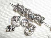 100 Swarovski Rondelles 5mm Silver / Crystal with Flat Edge - SR501(F)