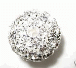 1 20mm Swarovski Rhinestone Filigree Ball Silver/Crystal - B2001