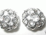 1 20mm Swarovski Rhinestone Filigree Ball Rhodium/Crystal - B2000