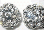 1 30mm Swarovski Rhinestone Filigree Ball Rhodium/Crystal - B3000